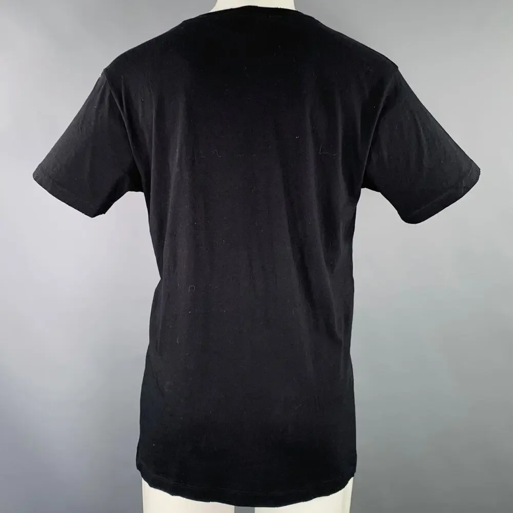 GUCCI Size S Black Multi Color Logo Short Sleeve T-shirt